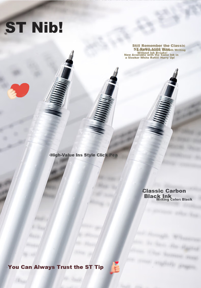 AIHAO 0.5MM Quick-Dry Gel Pen with Cap Red 6-Pack D4072 3