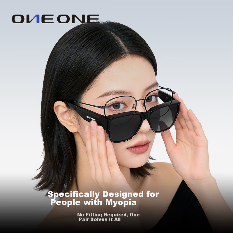 ONE ONE Foldable Prescription Sunglasses Clip-On Polarized Driving Outdoor Large Frame