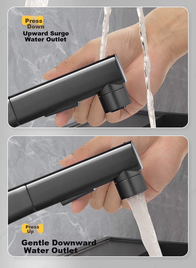 Rosecret German Basin Faucet Pull-Out Hot and Cold Bathroom Sink Faucet 6
