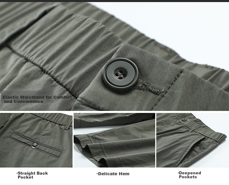 Hodo Men's Summer Fashion Simple Cotton Comfortable Breathable Versatile Five-Point Sports Work Shorts 7