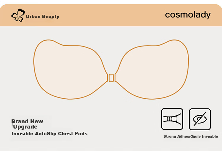 Cosmo Lady Bridal Strapless Invisible Push-Up Bra Adhesive Silicone Nipple Covers for Wedding Dress 2