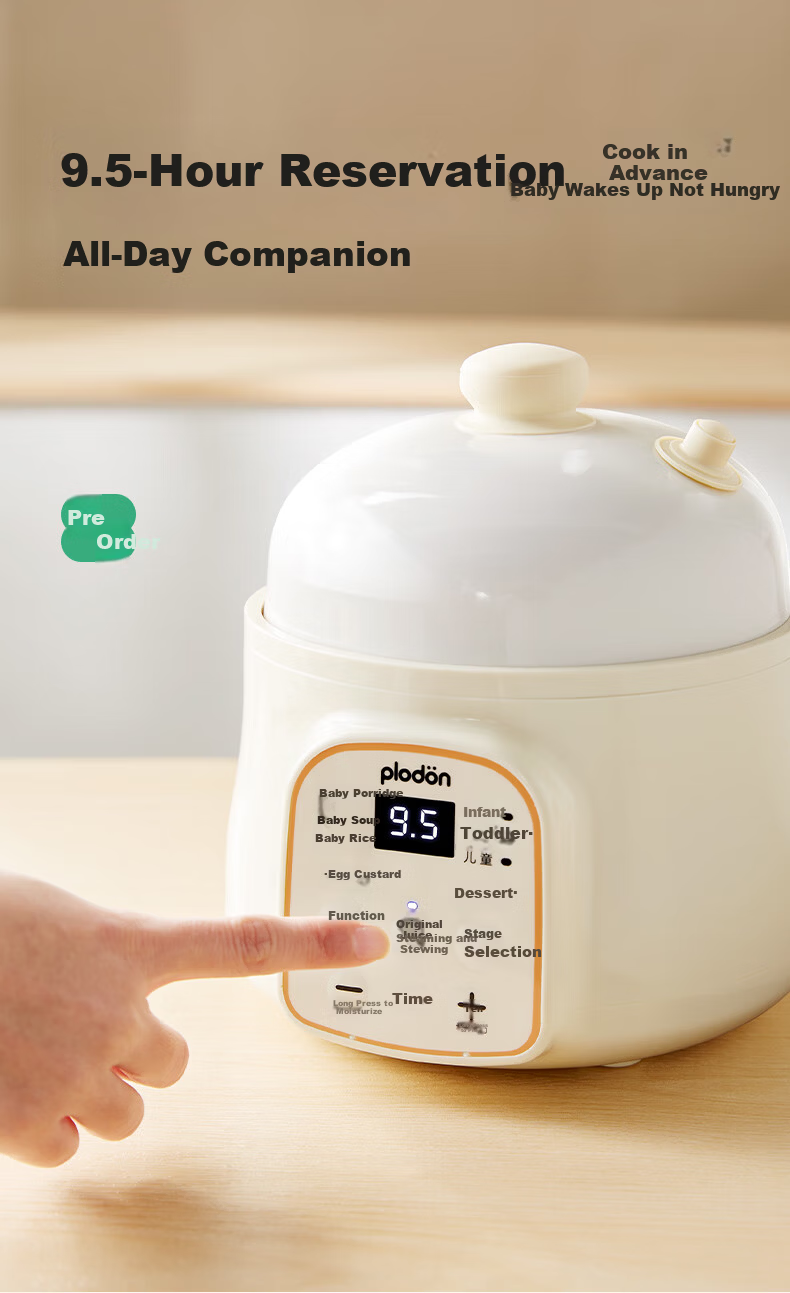 PLODON Upgraded Electric Stew Pot Baby Porridge and Rice Cooker Infant Micro-Pressure Stewing Pot with Steamer Basket 16