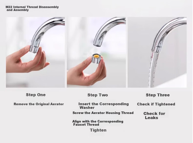 MOEN Faucet Aerator, Universal Water Splash-Proof, Extended Conversion Adapter, Aerator, 360° Crystal Water 13