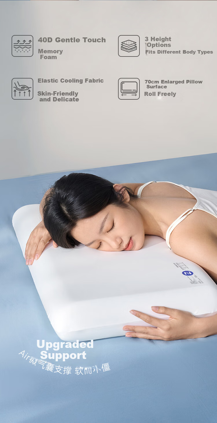 JD Original Slow Rebound Memory Foam Pillow, Neck Support Pillow Core Basic Model Pillow Core Hotel Sleep High Pillow 10cm Single Pack 3