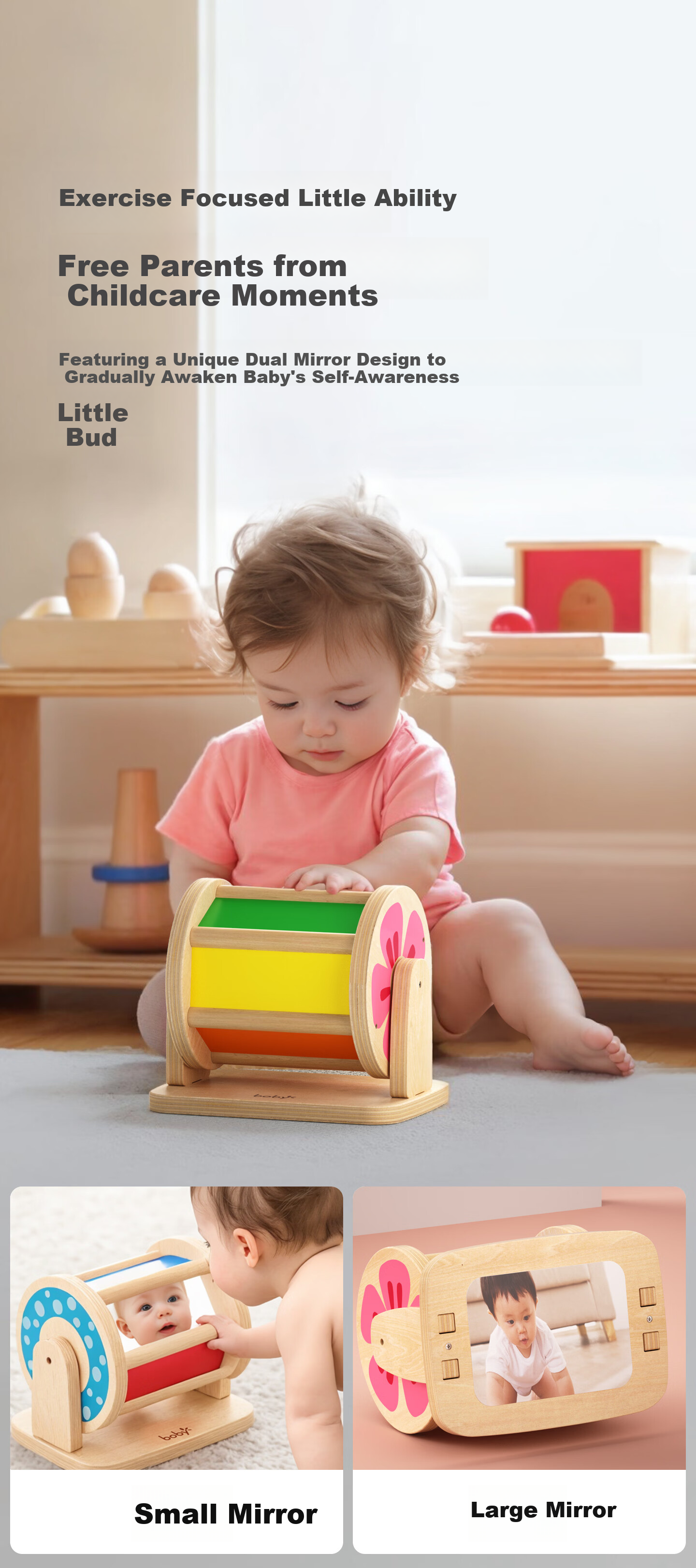Besnemon Montessori Early Education Bead Matching Concentration Puzzle Color Matching Wooden Toy Birthday Gift 3
