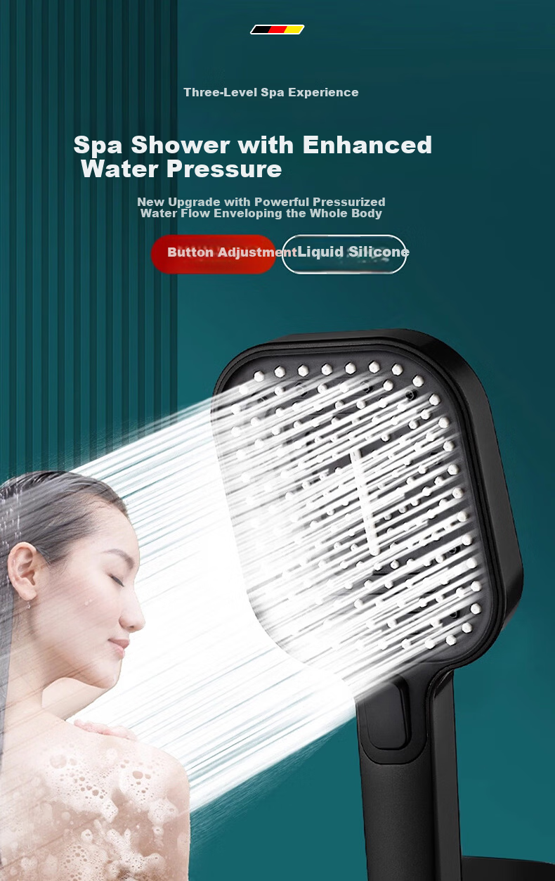 SHIFOO [Germany] High-Pressure Shower Head Large Panel Home Bathroom Shower Sprayer 4