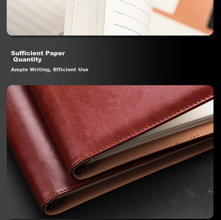Xutong B5 Refillable Notebook Simple Leather Cover 100 Sheets 200 Pages 9-Hole Magnetic-Free Buckle Card Slot Corporate Office Meeting Record Detachable Refillable Notebook Customizable Logo 11