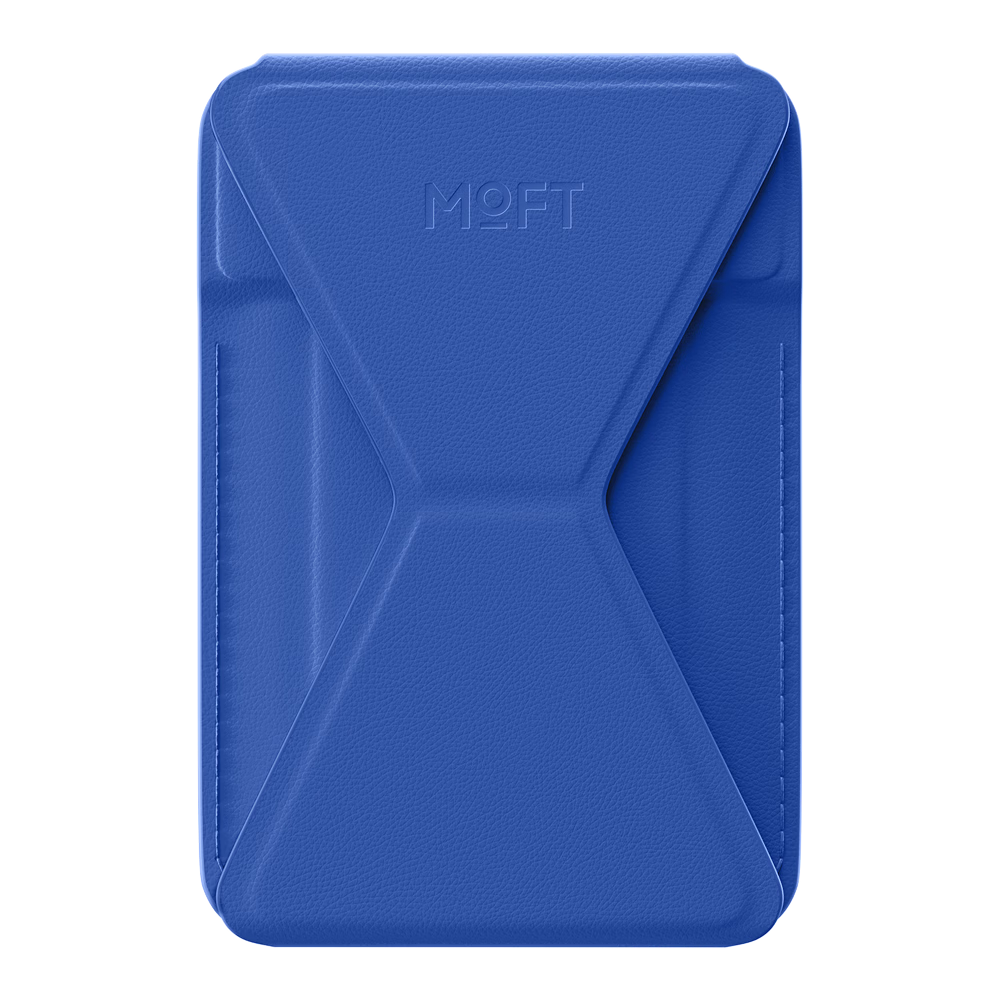 MOFT Magnetic Phone Stand for iPhone 17/16/15 Pro Max Card Holder Edge Case Apple 14 Desktop Wireless Charger Selfie MagSafe Cobalt Blue GEN4
