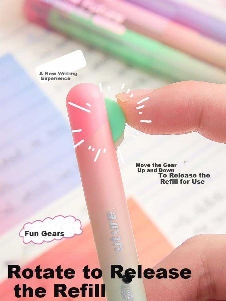 Kaba Bear Children's Day Gear Retractable Gel Pen Black Quick-Dry Smooth Writing Pen for Middle and High School Students Exam Essential 3