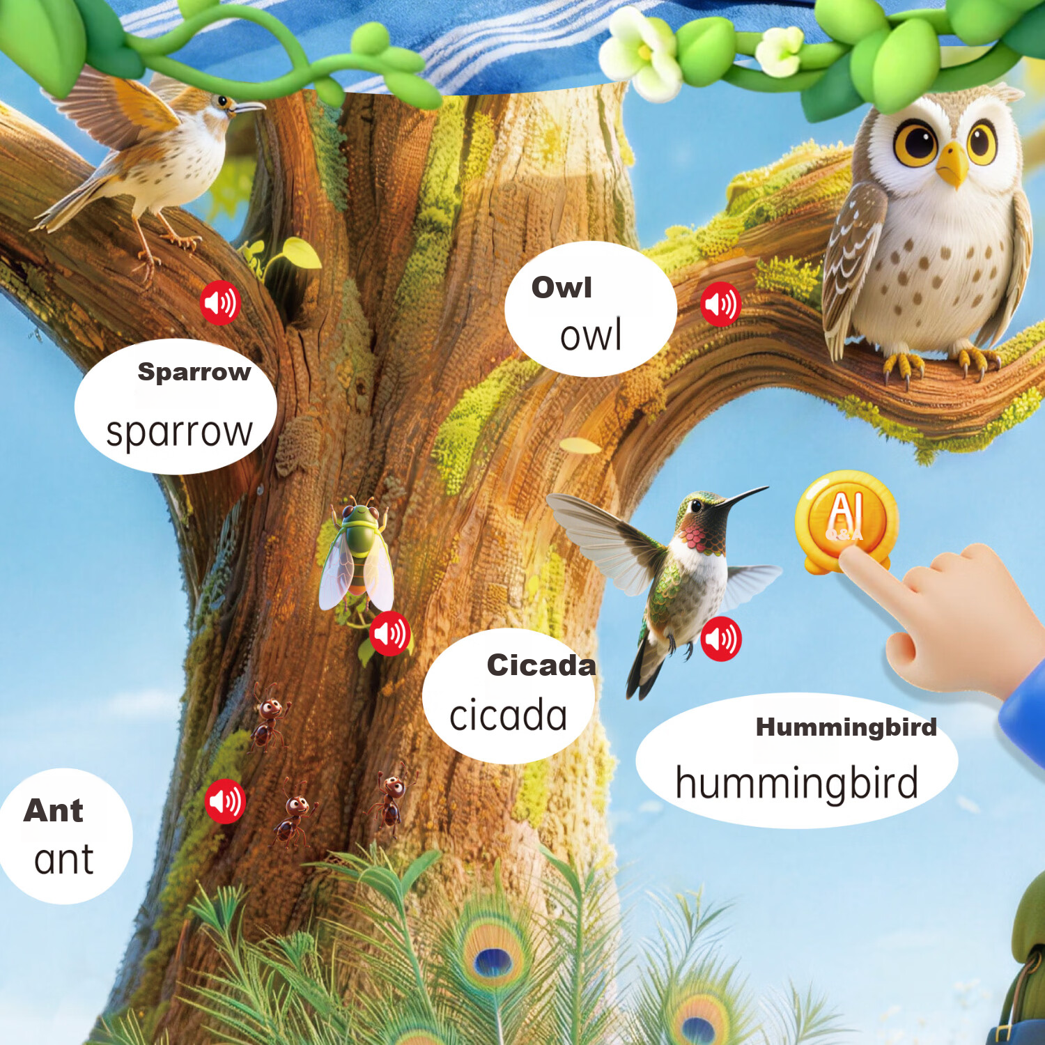 Lifang Smart Early Education Talking Sound Book AI Encyclopedia Knowledge Infant Enlightenment Picture Book Children's Day Gift 12