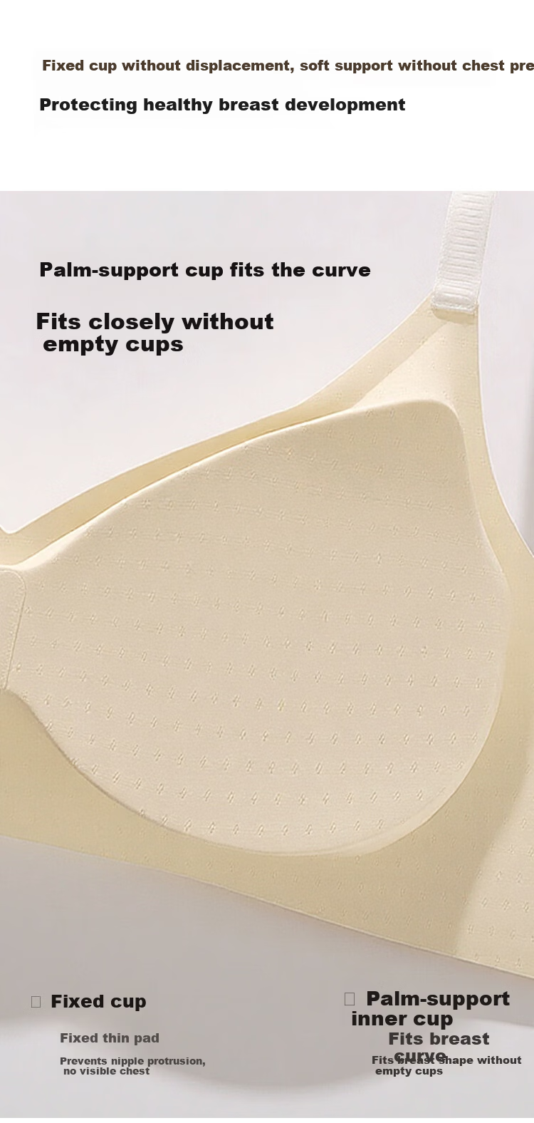 Herbal Natural Color Girls' Sports Bra Shockproof Youth Development Stage 2-3 Teen Schoolgirl Underwear 5