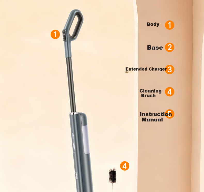 Supor Floor Washer K2 - 2-in-1 Wash and Mop Machine, Solid-Liquid Separation, Odorless, Quiet, Lightweight, Self-Propelled Electric Mop, Home Use, Starry Gray 34