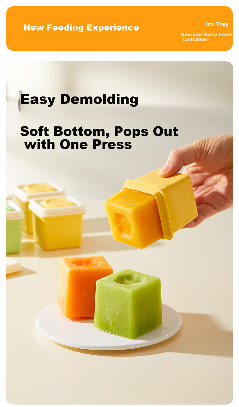 Lock&Lock Silicone Baby Food Freezer Tray Meat Puree Storage Box Frozen Food Container Kids Lunch Box 1