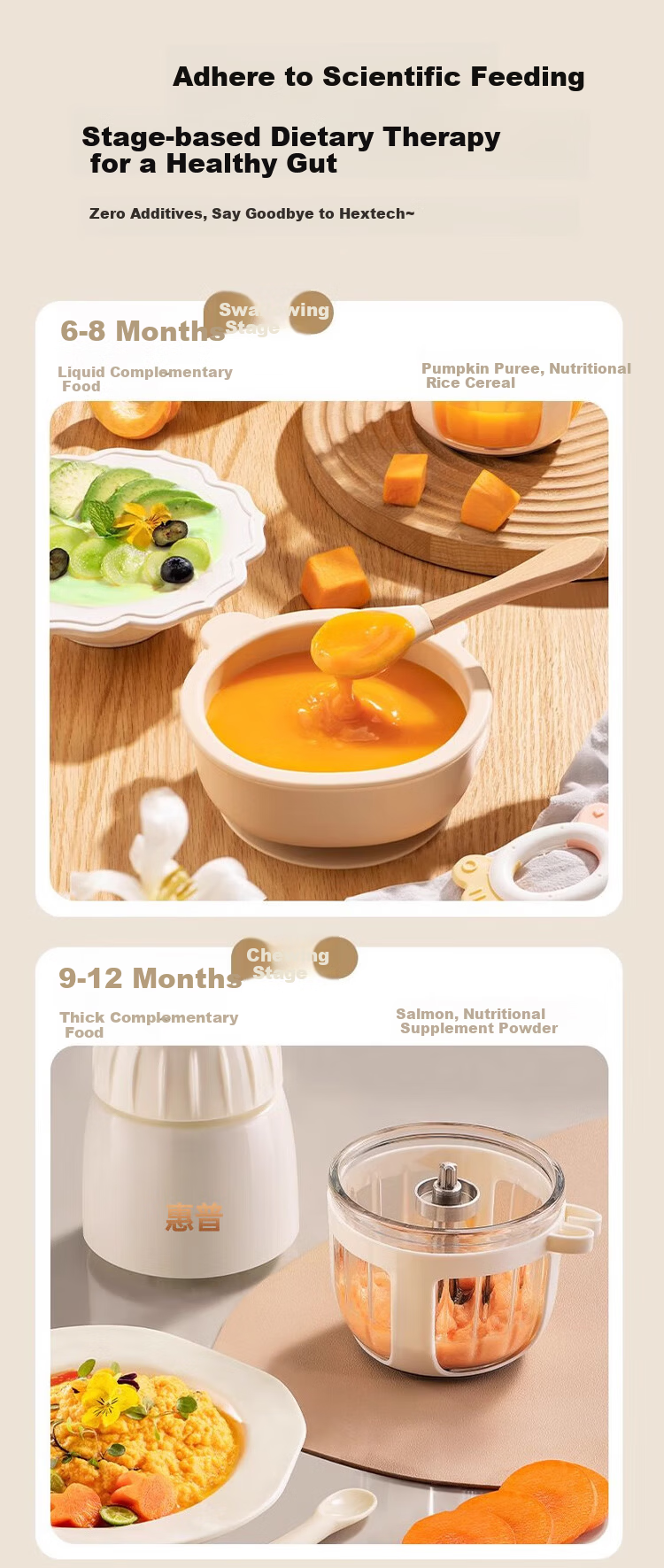 HP Baby Food Processor Multifunctional Electric Small Infant Grinder Meat Mincer Puree Maker Fully Automatic 7