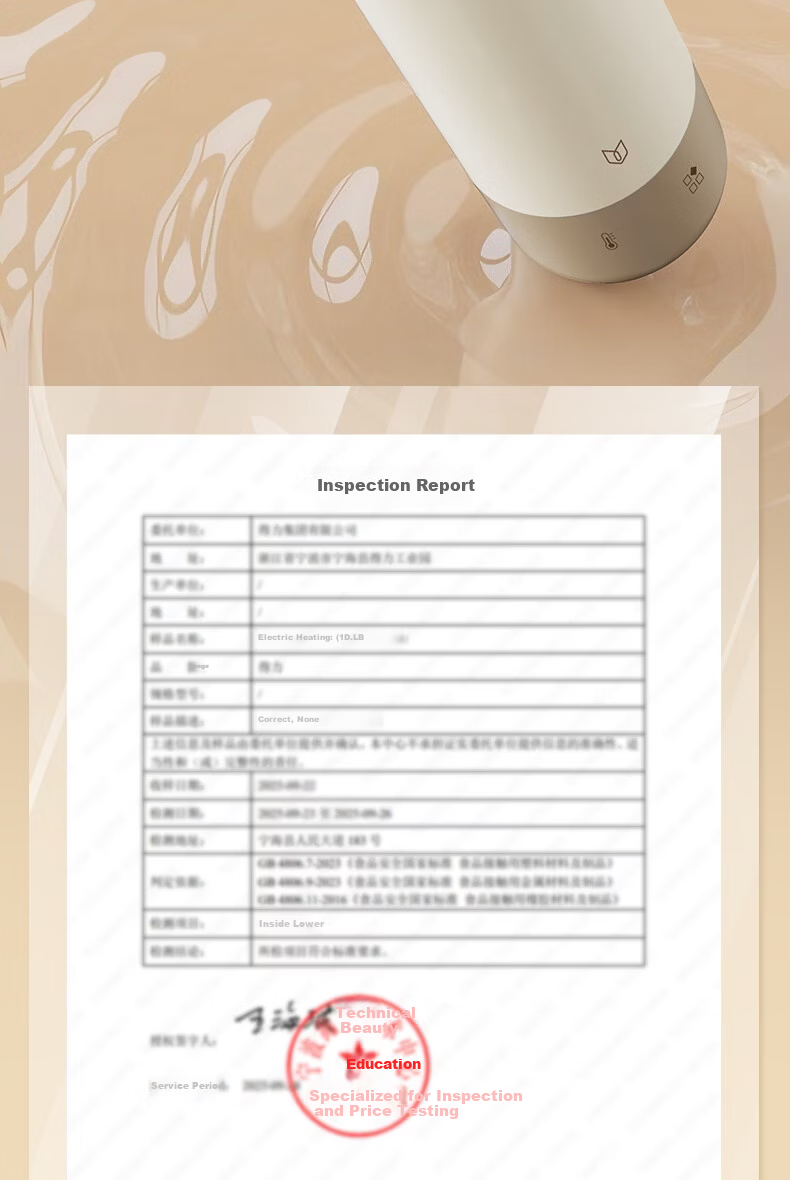 Deli Portable Electric Heating Water Cup 550ml Large Capacity Insulated Kettle Travel Vacuum Insulated Smart Constant Temperature 316L Stainless Steel Inner Liner 10