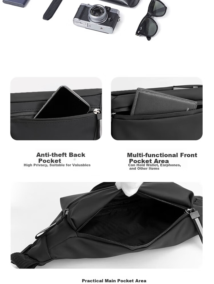 LOHAS Travel Running Waist Bag for Men, Phone Pouch, Waist Hanging Bag, Men's Chest Bag, Sports Cycling Small Bag, Multifunctional Marathon Gear 6