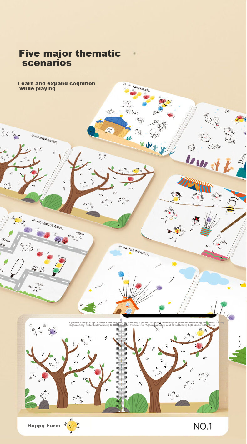 JEPPE Children's Foldable DIY Coloring and Drawing Book for Ages 3-6, Art Sketchbook, Boys and Girls Children's Day Gift 3
