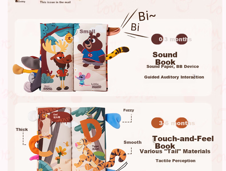 Disney Baby Soft Cloth Teething and Tearing Quiet Book Backpack Gift Box Early Education Cognitive First Birthday Children's Day Gift 7