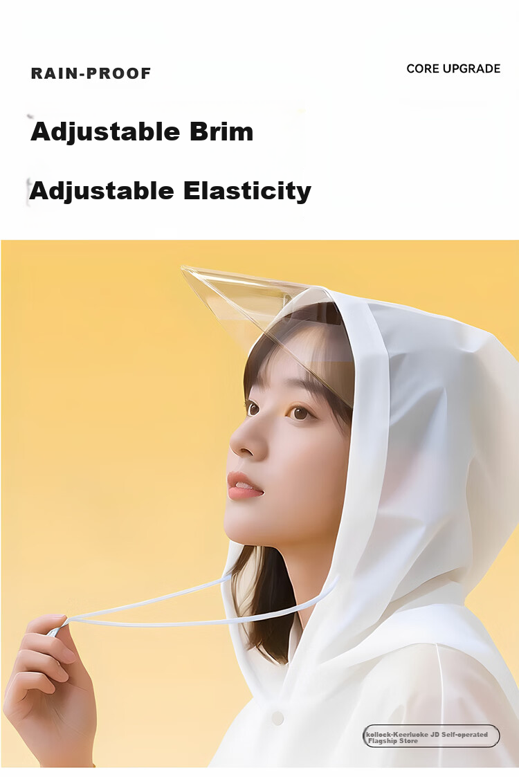 Kelorlock Disposable Raincoat Thickened One-Piece Full-Body Rain Poncho with Large Hood for Adults Portable Outdoor Cycling and Mountaineering 8