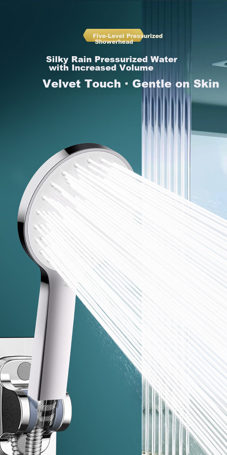 Baihan High-Pressure Shower Head Set with Powerful Water Flow, Filter, Multifunctional Handheld Bathroom Showerhead 1