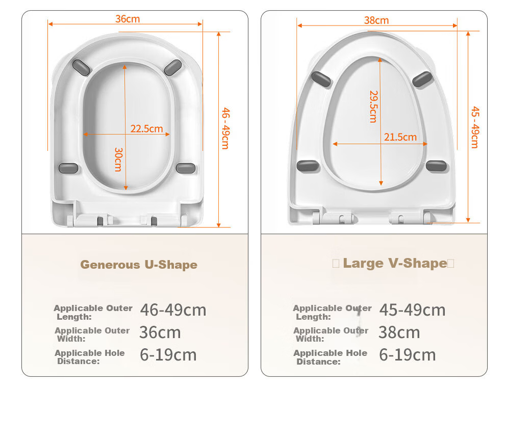 Songjing Universal Thickened Toilet Seat Cover Household Anti-Break Old-Style Flush Toilet Seat Ring Accessory Silent Lid 21