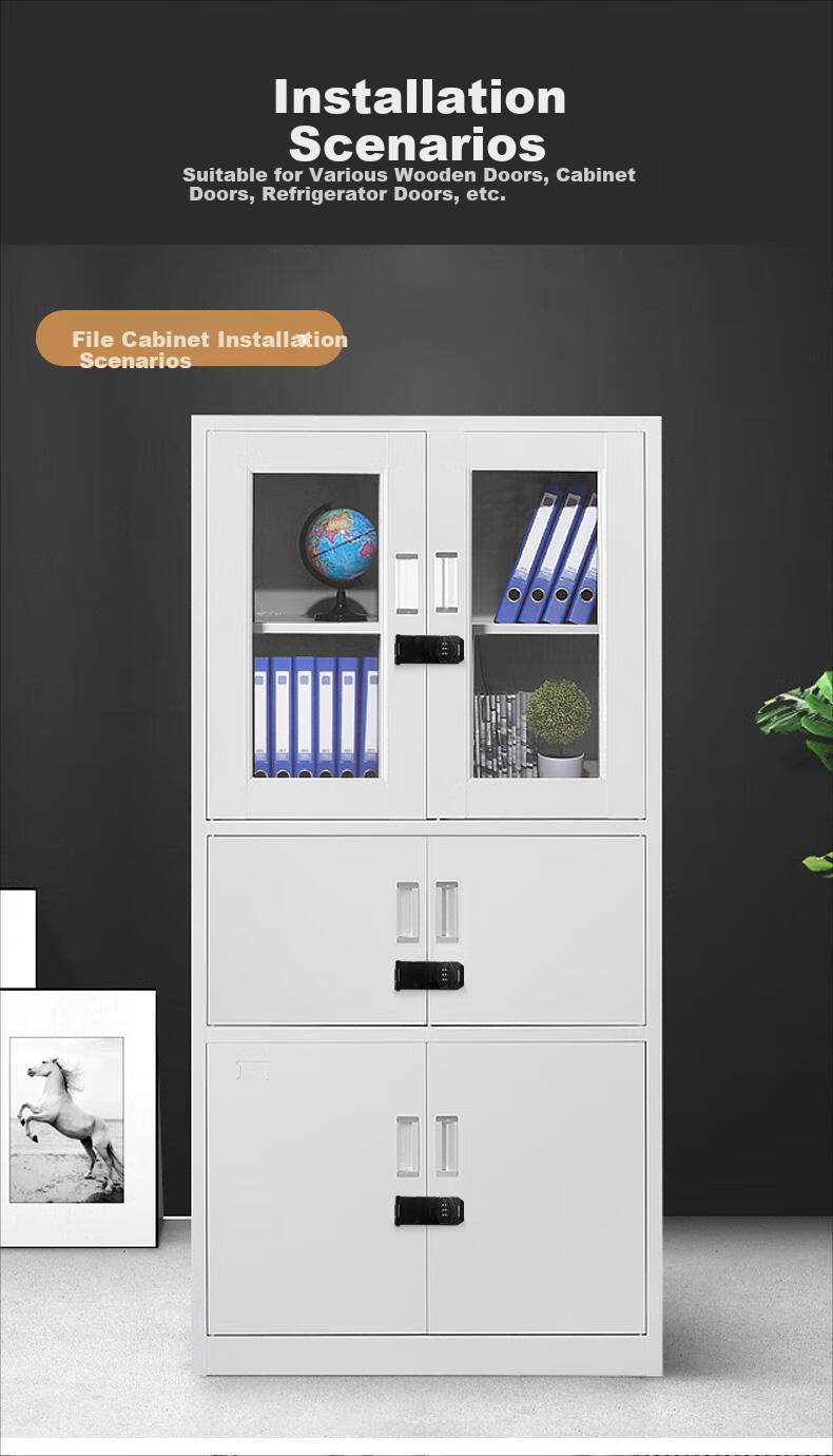 Murata Inao Cabinet Door Lock Password Lock No-Drill Drawer Lock Cabinet Lock Refrigerator Lock Double Door File Cabinet Bolt Lock Hardware 7