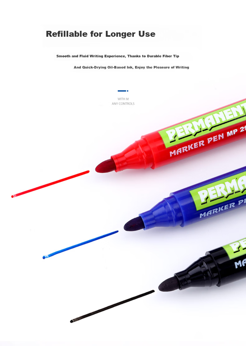 BAOKE White Oil-Based Marker Pen Quick-Dry Waterproof Oil Marker Logistics Marker Pen Durable Ink Student Office Stationery 12pcs/Box MP2907 4