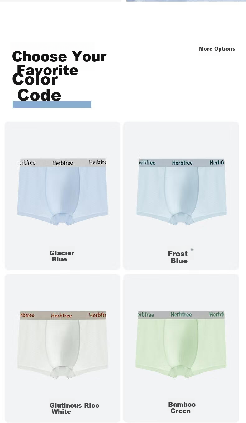 Herbal Original Color Lyocell Mulberry Silk Growth Period Youth "Glacier Underwear" 10A Antibacterial Moisture-Wicking Breathable Quick-Dry Summer 17