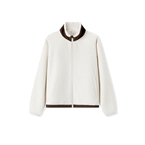 Semir Women's Anti-Static Fleece Loose Casual Winter Patchwork Stand Collar Raglan Sleeve Jacket 101724108004