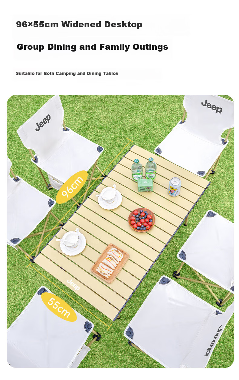 JEEP Outdoor Folding Chair Portable Fishing Stool Small Folding Stool Camping Picnic Art Sketching Chair - Model 39 White 3