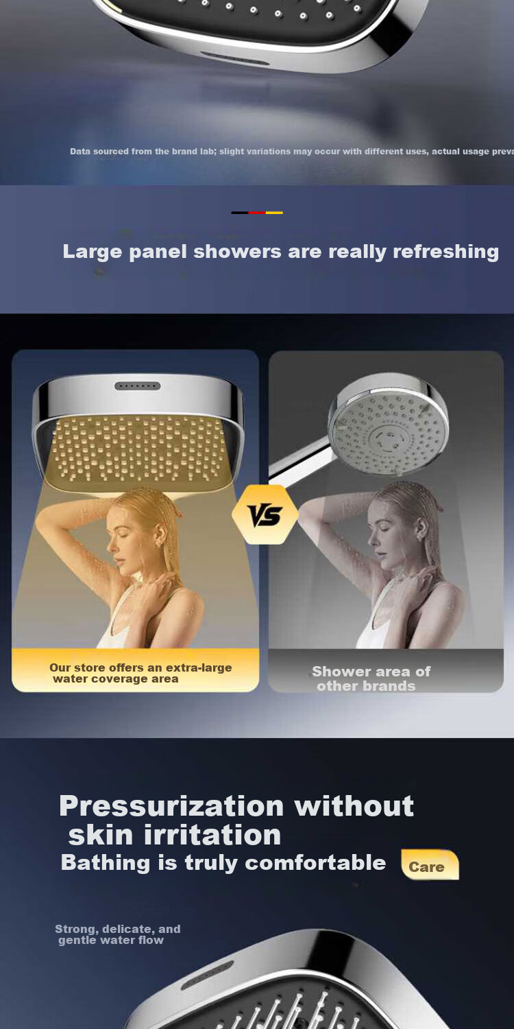 Del 28-Year Brand Pressure-Boosting Multifunctional Large Shower Panel Handheld Shower Head Hose Set for Home 6