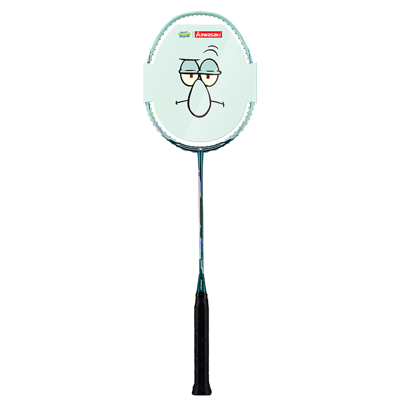 KAWASAKI SpongeBob Limited Edition Full Carbon 4U Training Durable Badminton Racket Octopus Green