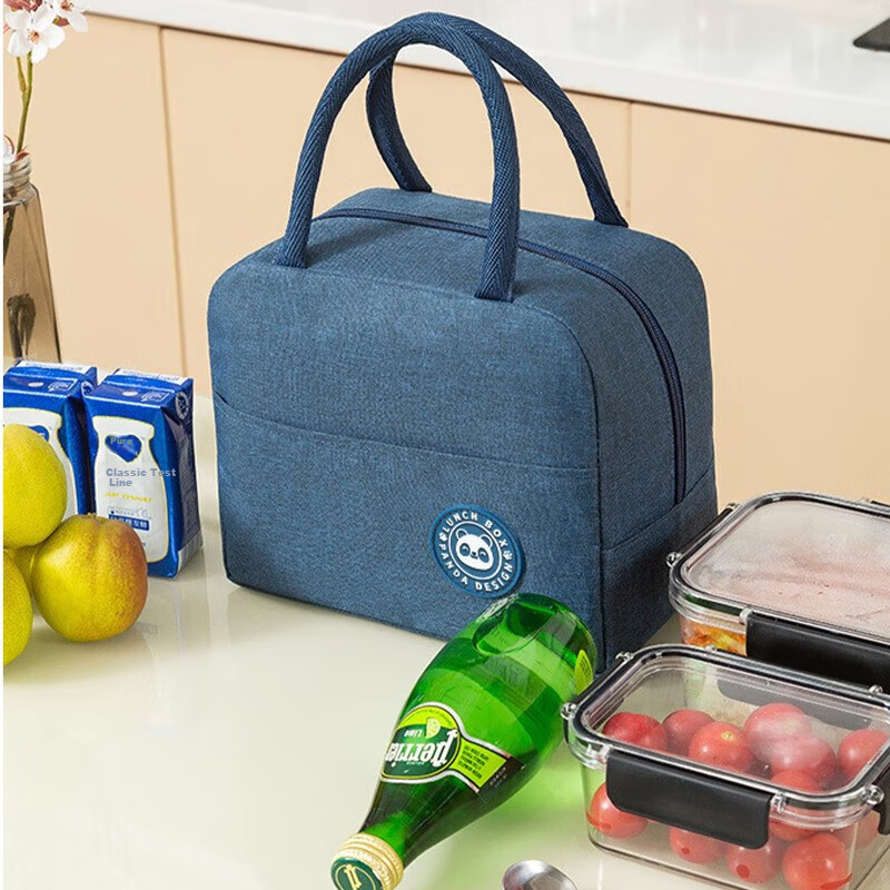 BWNK Lunch Box Bag Insulated Handheld Lunch Bag Bento Bag Insulated Box Aluminum Foil Outdoor Insulation Bag Blue