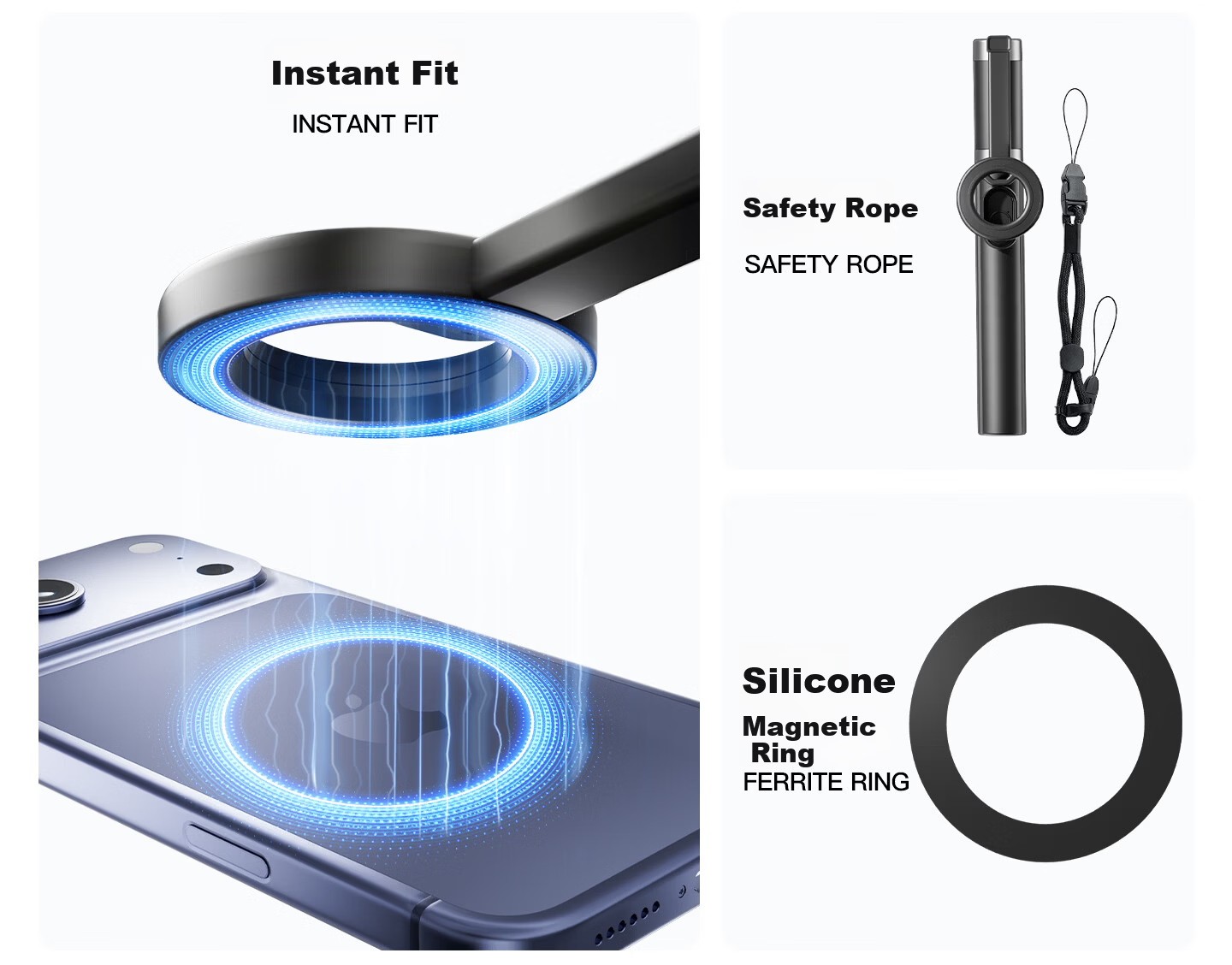 Philips Magnetic Phone Selfie Stick Portable Travel Selfie Tool Outdoor Vlog Live Streaming Photography Universal Accessory MagSafe Magnetic Rotating Anti-Shake Tripod 5319 4