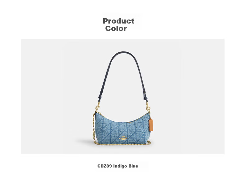 COACH Women's CAITLIN Quilted Detail Shoulder Crossbody Bag Indigo CDZ89 2