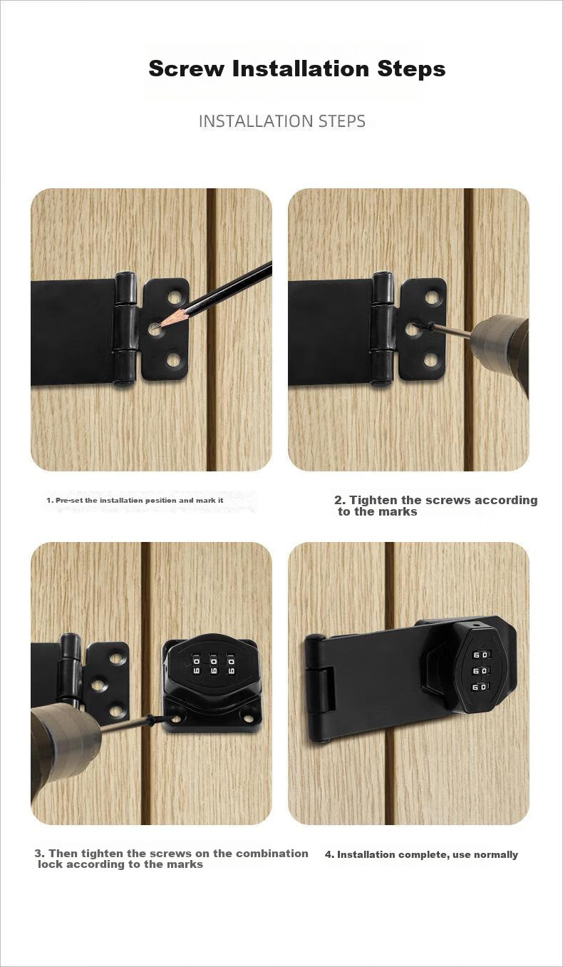Murata Inao Cabinet Door Lock Password Lock No-Drill Drawer Lock Cabinet Lock Refrigerator Lock Double Door File Cabinet Bolt Lock Hardware 14