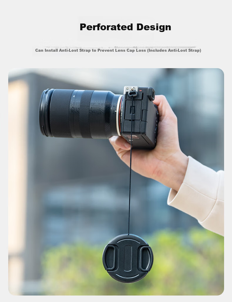 JJC 46mm Lens Cap with Anti-Lost Strap for Canon/Nikon/Sony/Fujifilm DSLR and Mirrorless Cameras 6