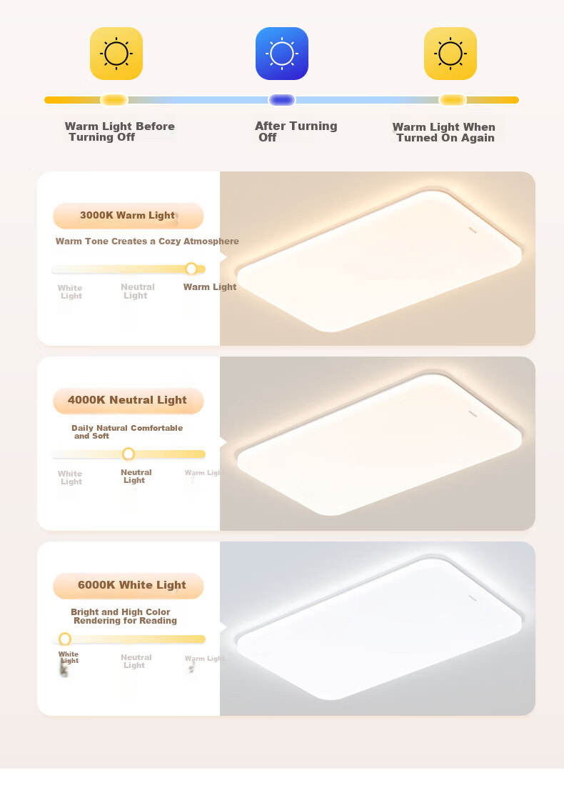 Micoe Full Spectrum Eye Protection Ceiling Light Bedroom Dining Room LED Lighting Zhongshan Mingyue Series 9