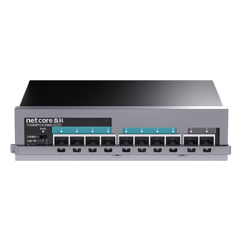 Netcore SG10P Gigabit POE Switch with 8 Gigabit Ports And 2 Gigabit Cascading Ports, Enterprise-Grade Security Camera Network Splitter, Power Supply 130W