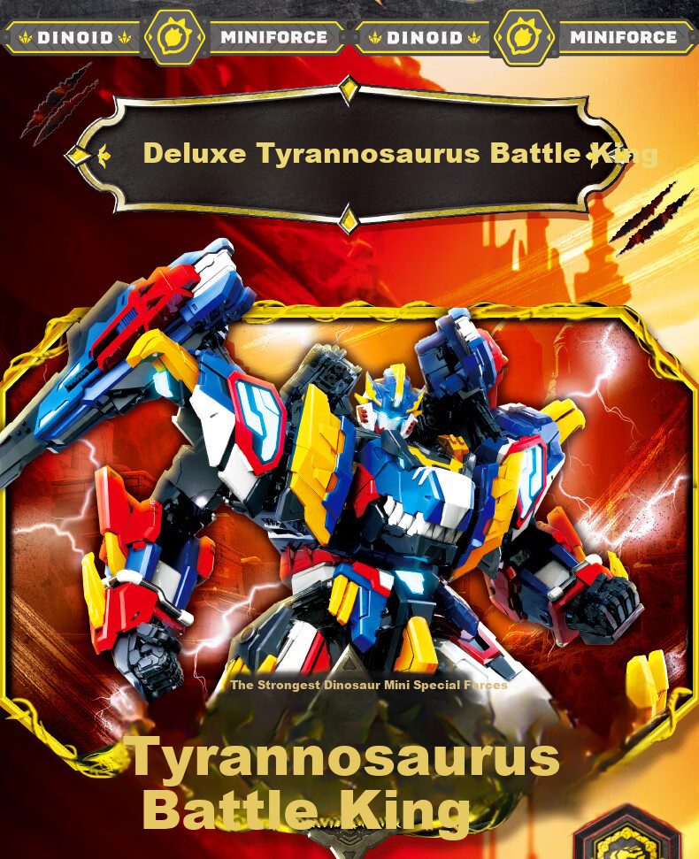 Mini Force X Ice Blade Sabertooth Tiger Season 8 Strongest Dinosaur 3-Form Combination Left Foot Armor Transforming Robot Toy 2