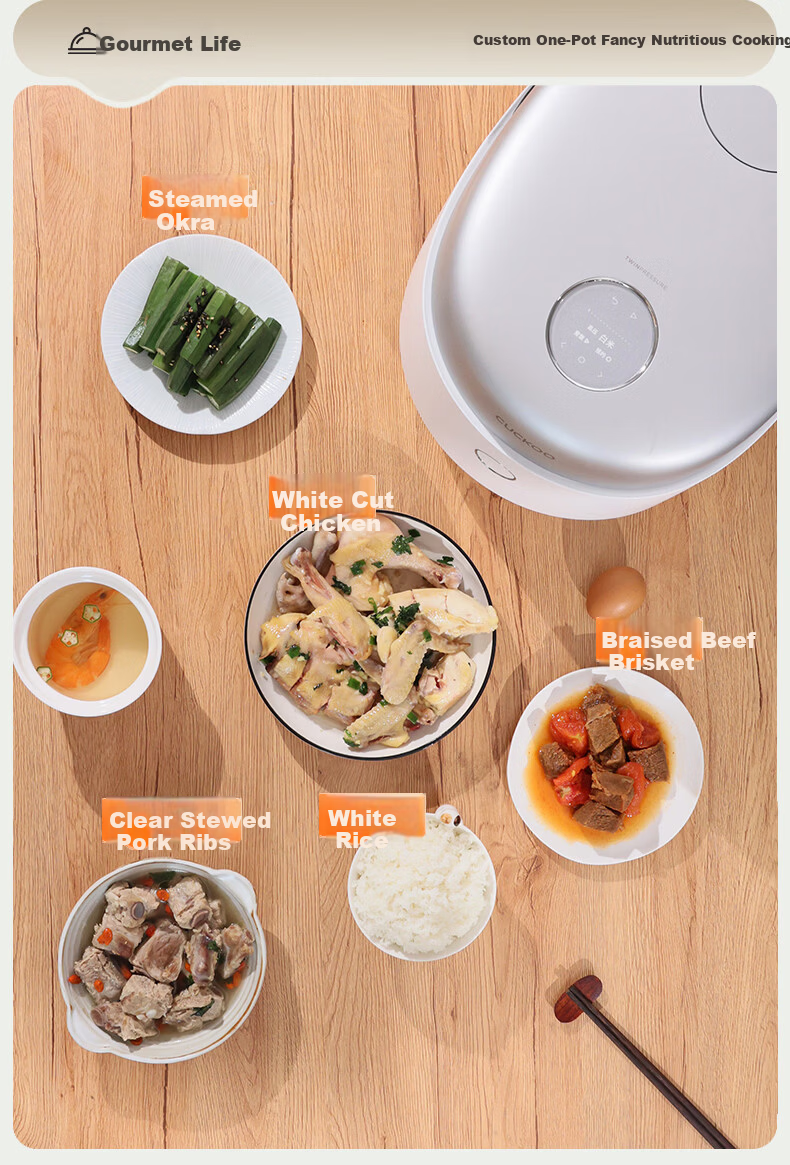 CUCKOO Price Protection 618 Electric Rice Cooker Korean Imported Noise Reduction Dual Pressure IH Heating Smart Voice Non-stick 4.8L 4-5 People CRP-NHTR1011FW 8