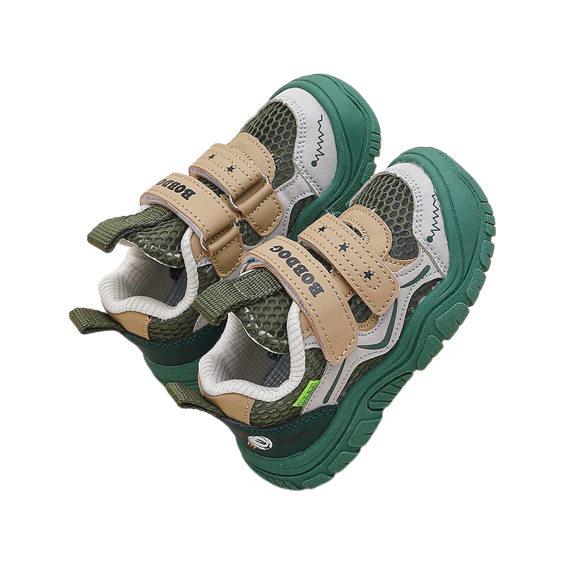 Babu Bean Kids Summer Versatile Baby Shoes Boys Breathable Toddler Walking Shoes 103352032 Light Coffee/Army 24