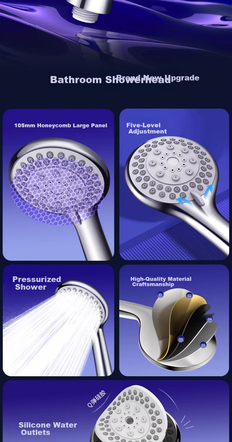 ILeddog [Germany] High-Pressure Shower Head Multi-Function Handheld Shower Set DJ119 4