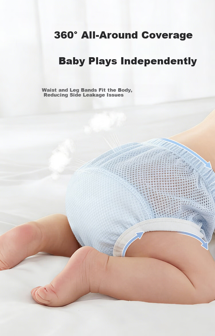 Aibao Baby Potty Training Pants Pure Cotton Diaper Cover Baby Waterproof Pants Diapers for Boys 2 Pieces Size 100 S821 6