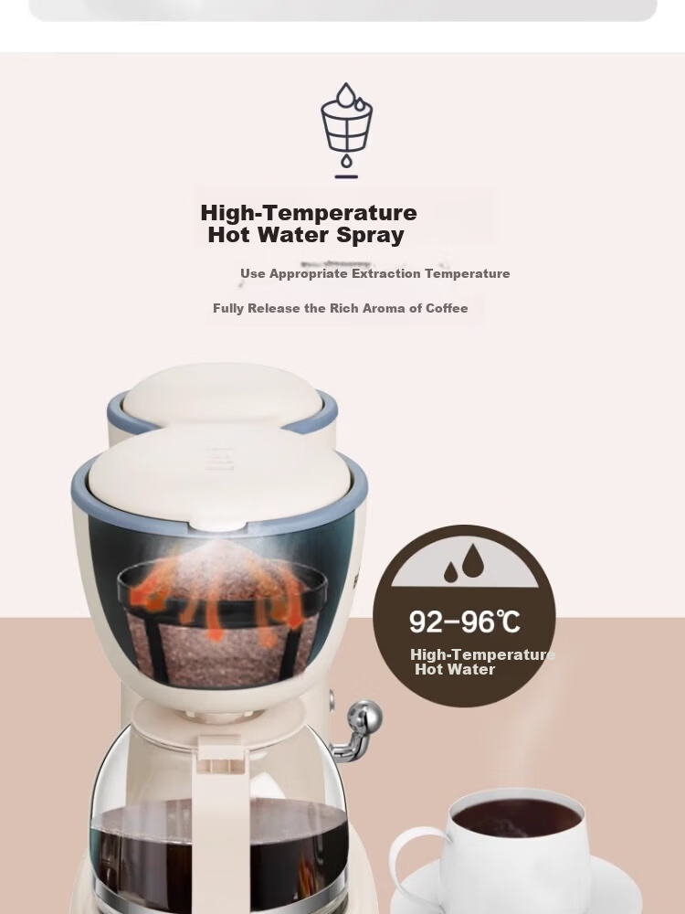 Bear Office Home Small Fresh Brew Coffee Maker Adjustable Strength Drip-Proof Continuous Heating Multi-Function Coffee Machine KFJ-A06N2 [Coffee and Tea Dual Use] 5