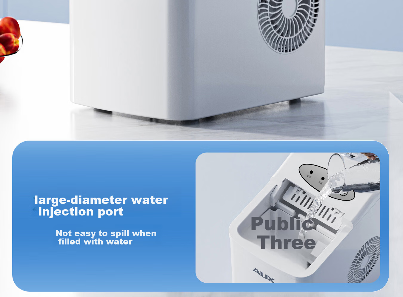 AUX【Price Protection 618】Home Mini Ice Maker Dormitory Bullet Ice Fully Automatic Self-Cleaning Low Power Ice Cube Machine 6