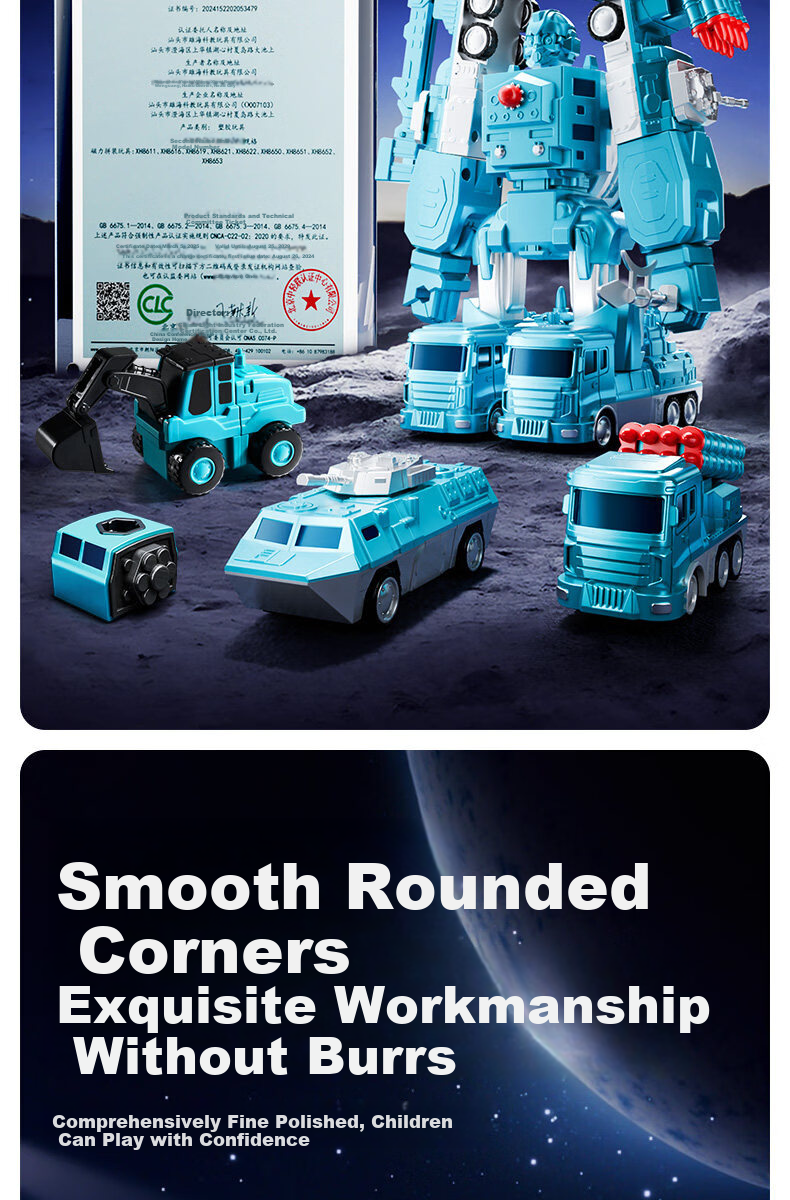 Floating Magnetic Transforming Robot Children's Educational Toy Magnetic Building Blocks Military Series Children's Day Gift 14