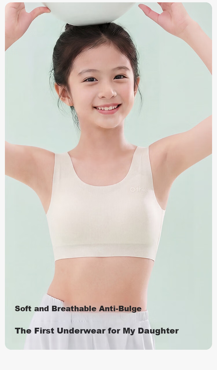 Ordifen Girls' Stage 1 Children's Underwear 6-12 Years Old Early Development Girls' Primary School Sports Vest Thin Bra 2