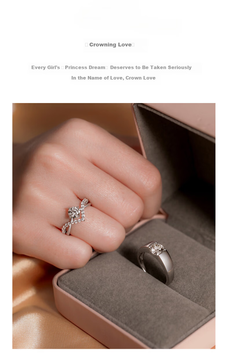 Kovni [Includes GRA Certificate] Couple Rings Moissanite Wedding Bands Anniversary Valentine's Day Gift for Girlfriend 3