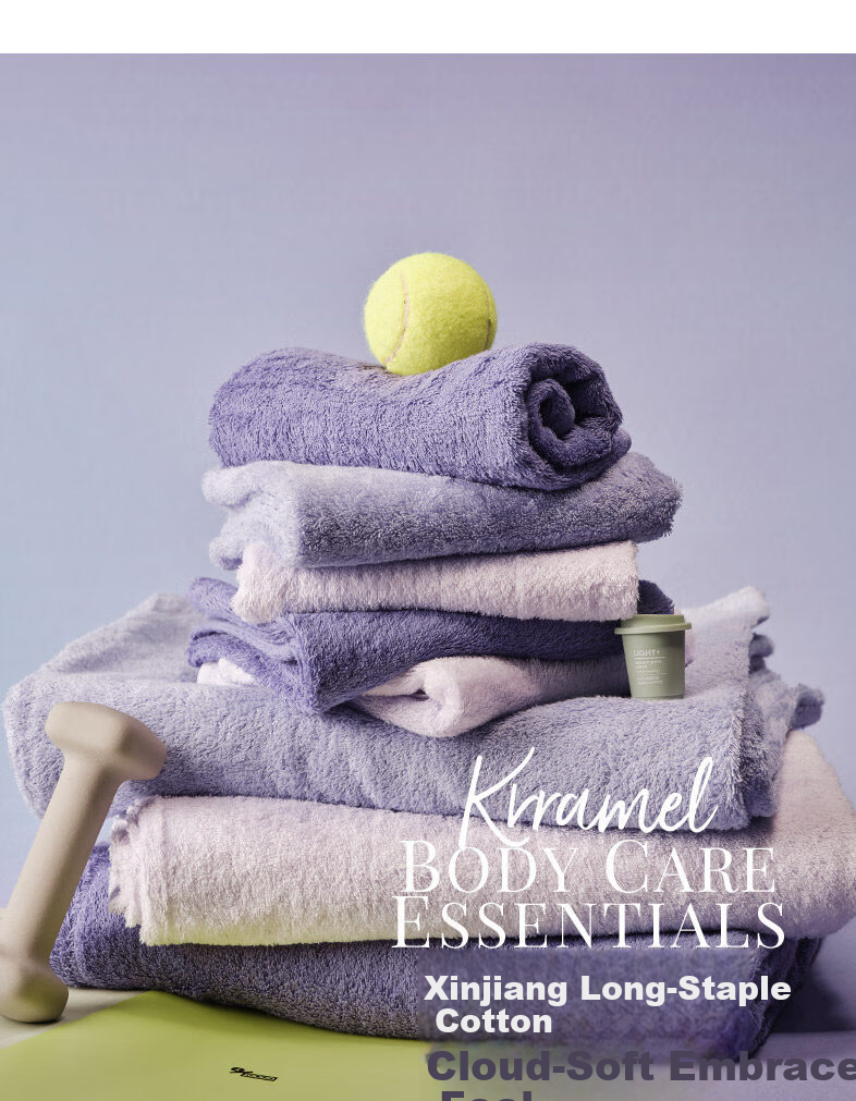 KRRAMEL Ice Cream Towel 100% Pure Cotton Absorbent Lint-Free Adult Bath Face Towel Taro Purple 2